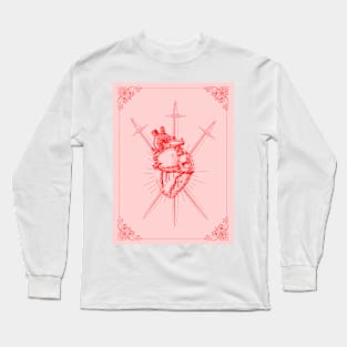 3 of swords tarot card Long Sleeve T-Shirt